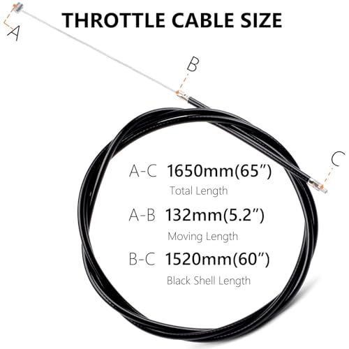 Image of 65 inch Universal Throttle Cable 60 inch Black Shell Length for Mini Bike Go Kart Cart Go-Cart ATV Cycle
