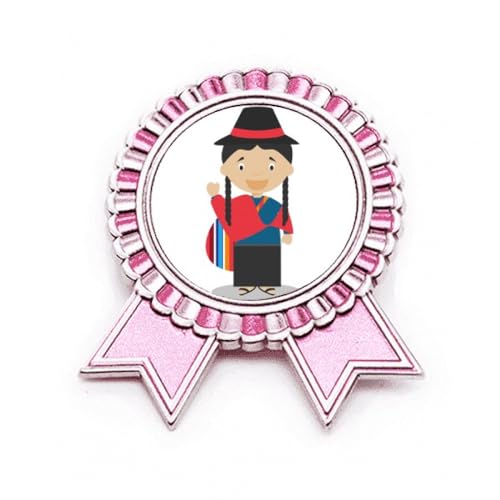 Broche dessin animé Équateur rouge bleu, fashion badge broche en métal M