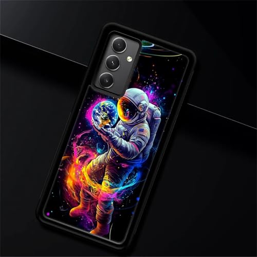 FKBRCL4U Capa para Samsung Galaxy A54 5G, design gráfico para meninas, meninos, silicone macio, acrílico, proteção contra choque, projetada para Samsung Galaxy A54 5G Astronauta Terra Espaço Galáxia