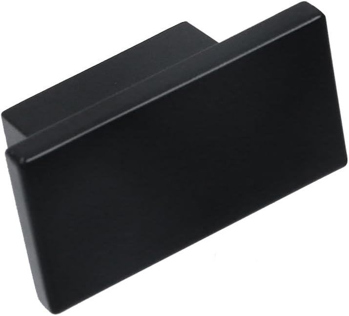 Mcredy Black Cabinet Handles 16 Pcs Modern Rectangle Zinc Alloy Cabinet Knobs with Screws for Kitchen Dresser Drawers Cupboard, 16mm/0.63" Hole Distance