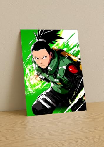 Image of NIJUKA Anime Printed Metal sheet Poster For Home And Room Decoration | For Anime Art Fans Boys And Girls (Shikmaru shadow controlar)