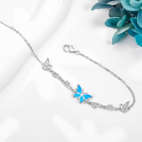 ONEFINITY Butterfly/Shamrock/Feather/Blue Opal/Green Chrysoprase/Lapis Lazuli/Mustard Seed/Daisy/Cross/Chakra Bracelets S925 Sterling Silver Bracelet Jewelry For Women3