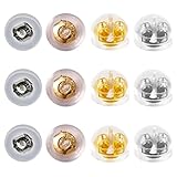 Dorsos de silicona para pendientes: las almohadillas para pendientes tienen un diámetro de 6,36 mm y una altura de 4 mm. El orificio tiene aproximadamente 0,8 mm de diámetro, es compacto y portátil, el tamaño adecuado se adapta a la mayoría de los aretes, es fácil de poner y quitar.