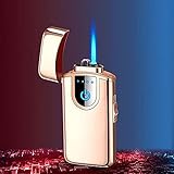 Fácil de usar ▶ El encendedor de arco tiene una batería recargable incorporada y el encendedor se puede reutilizar. El indicador de batería muestra que se puede cargar completamente en aproximadamente 1,2 horas. El encendedor de butano se puede utilizar repetidamente. Se puede volver a llenar con butano y puede contener 1,6 gramos de gas butano (porque, según las normas de transporte aéreo, el encendedor en sí no contiene gas butano. Antes de usar el encendedor de butano, llénelo