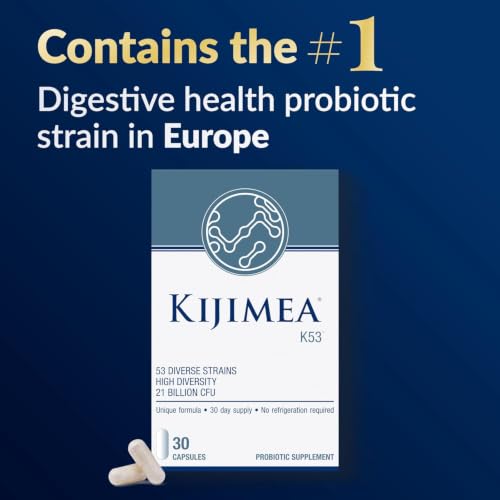 Image of Kijimea K53 Probiotic, 53 Synergistic Strains, High Diversity, Zinc & Vitamin B6, Supports Healthy Gut Microbiome & Intestinal Regularity, for Women & Men, No Refrigeration, 90 Capsules (3 Pack)