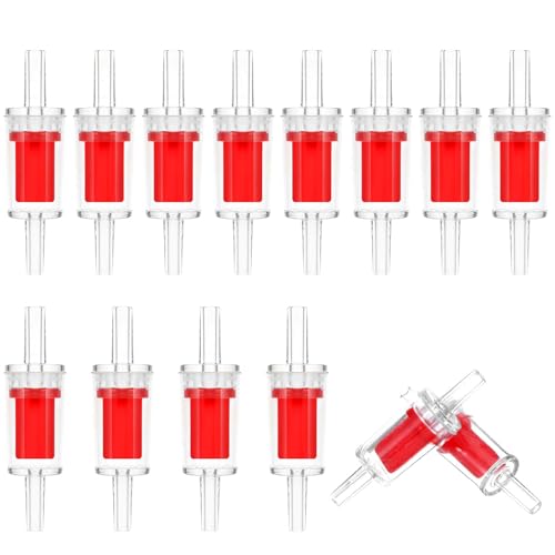 Image of Xinjoduz 12 PCS Aquarium Check Valve, Aline Air Pump One Way Valve Non-Return Aquarium Air Pump Accessories for Airline Tubing, Fish Tank Accessories (Red, 0.16 Inch)