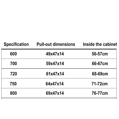 IMPREC Slide Pull Out Drawers, Double Tier Roll Out Wire Basket Drawers Kitchen Cabinet Slide Out Storage Pot And Pan For Kitchen (Color : Noir, Size : 720)