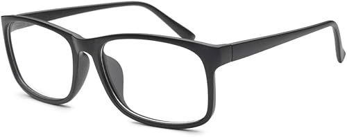 HUIHUIKK Gafas de miopía de gran tamaño para uso diario para hombre y mujer, lentes negros para distancia (no son lentes de lectura)