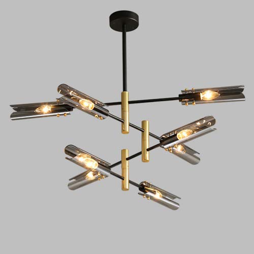 Plafonnier industriel rétro américain suspension fer forgé cuisine 4/8 lampes