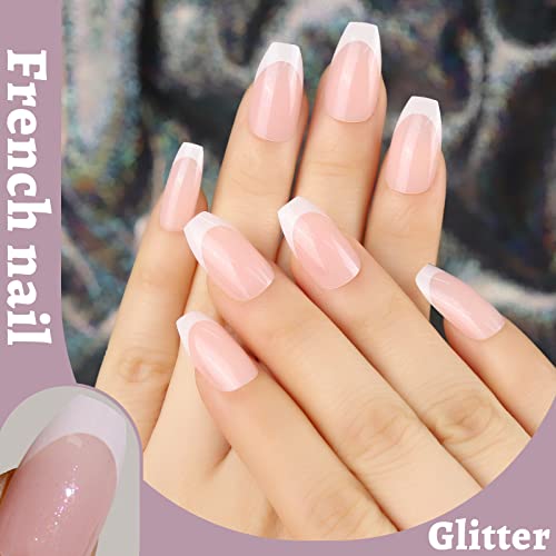 Press On Nails,Teenitor 288Pcs Matte Press On Nails Medium Length, Acrylic Fake Nails Full Cover, Ballerina Coffin Press On Nails,Glitter Press On False Nails #TOP2
