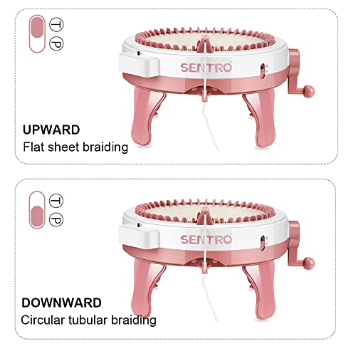 Máquina de tricotar 48 agulhas, tear de tricotar rotativo duplo com contador de filas, tricô de bric