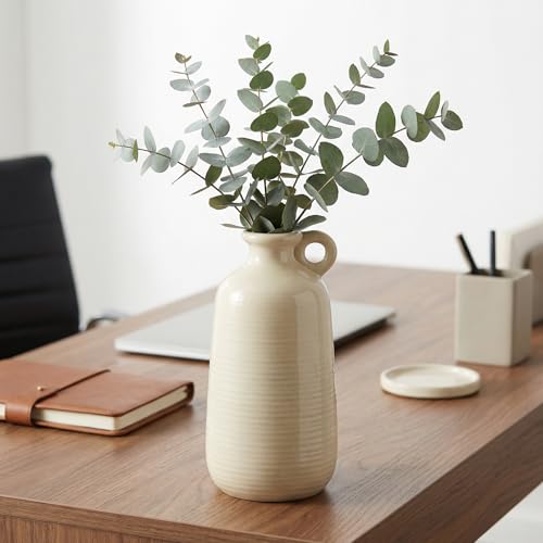 Sunddo Ceramic Flower Vase, 10 Inch Tall Modern Decorative Vase