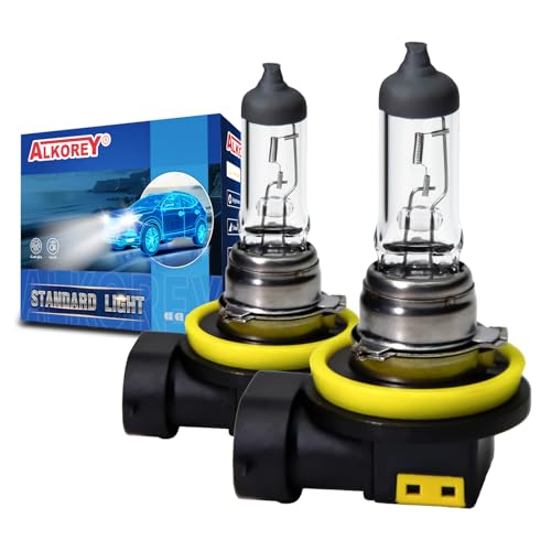ALKOREY-H8 12V 35W Car Headlight Bulb,3300K Warm White Auto Fog Replacement Lamp,Low And High Beam,Auto Halogen Bulb,2 Pack