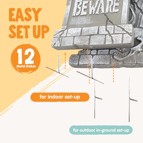 Image of JOYIN 17 inch Halloween Decorations Outdoor Tombstones, 5 Pack Halloween Graveyard Foam Headstones Decor with 12 Metal Stakes for Prop Cemetery Yard Lawn Decorations, Party Supplies