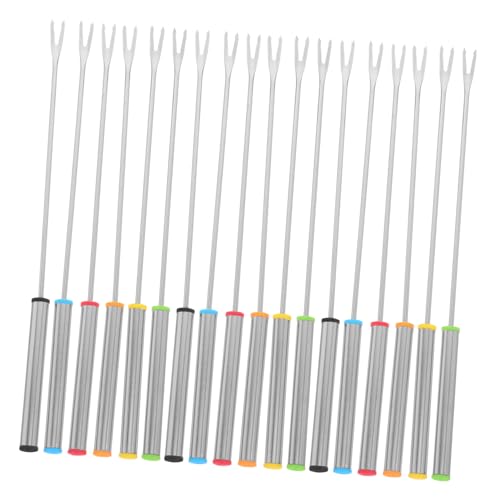 GRIRIW 18 piezas Tenedores para Fondue de Acero Inoxidable Resistentes Fáciles de Limpiar para Postres Queso Frutas y Barbacoa para Celebraciones y Reuniones Familiares