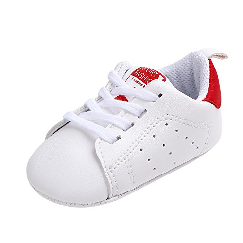 iYBWZH Baby Boys Girls Sneakers Non Slip Rubber Sole Infant Toddler First Walker Outdoor Tennis Crib Dress Shoes Kids Child First Walking Casual Shoes(Red,CN-13/9-12 Month)