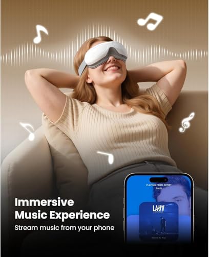 Image of Full Body Wireless Neck Massager with Heat vibrating machine with bluetooth music rechargeable (Eye Massager)