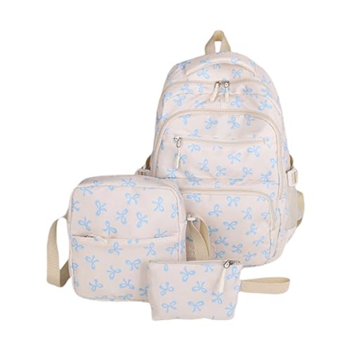 Juego de 3 mochilas con lazos dulces escolares para estudiantes y viajes casuales