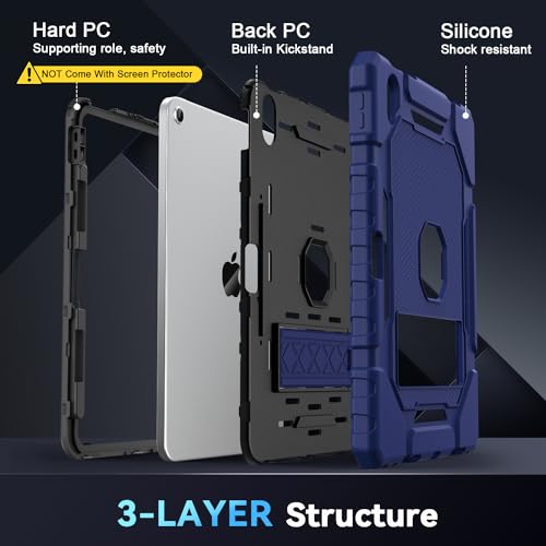 Grifobes for iPad A16 Case 11th Generation 11 inch 2025 / iPad 10th Generation Case 10.9 inch 2022, Heavy Duty Military Grade Shockproof Cover with Pencil Holder for i Pad 11/10 Gen (Navy Blue) by Grifobes - Image 6