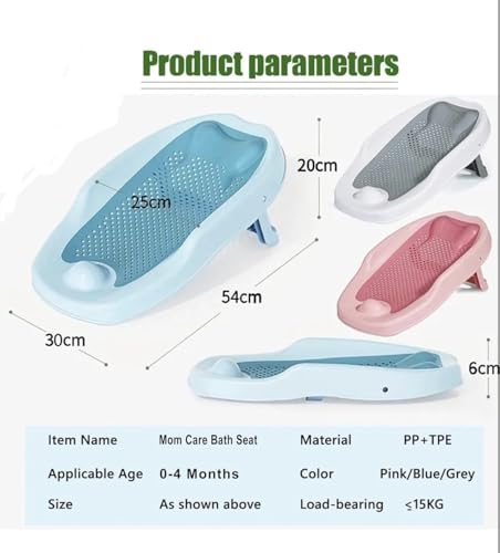 Image of Premium Folding Baby Bath Tub for Newborn Babies Bather Anti Slip Silicone 0-4 Months Support Baby Bath Chair (Baby Bath Chair Grey)