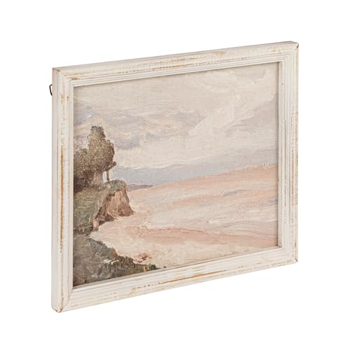 Creative Co-Op Wood Framed Wall Décor with Seaside Landscape, Multicolor