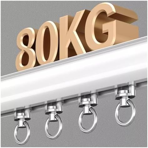 Heavy Duty 15ft White Curtain Track System - Ceiling & Wall Mount, Perfect for Room Dividers & Bay Windows, Includes Curtain Rods & Fittings for Home Decor, Easy Installation