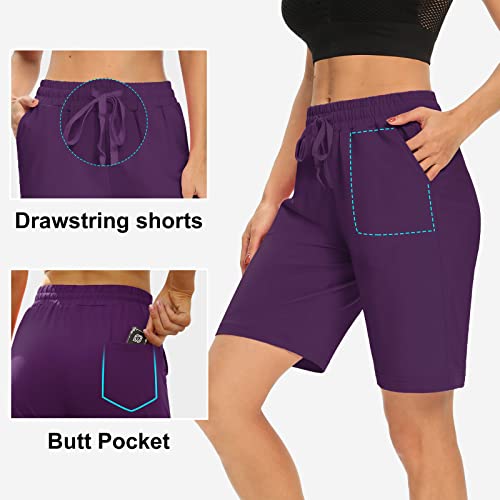 Image of DIBAOLONG Womens Yoga Shorts Loose Comfy Drawstring Lounge Bermuda Shorts with 3 Pockets | Elastic Waist, Comfy Lounge Fit, 3 Pockets