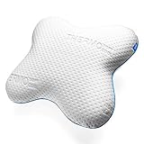 sofi Almohada Cervical viscoelástica Lateral | Almohada Mariposa ergonómica y ortopédica | Almohadas cervicales para Dormir de Lado con Espuma Memory Foam | Funda termorreguladora | 53 x 46 x 11 cm