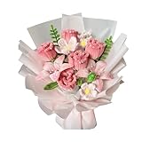 Generisch 2026 Handgehäkelter Blumenstrauß, handgestrickter Sonnenblumenstrauß für Valentinstag, Geburtstag oder Jahrestag (B, One Size)