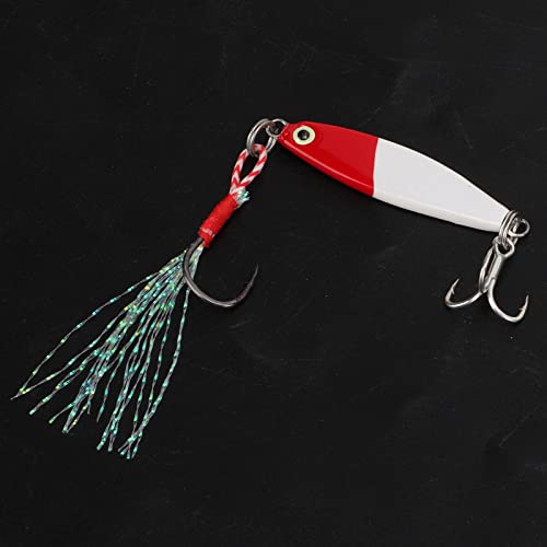 Isca de pesca gancho duplo 5 peças de simulação de cor de isca revestida padrão 3D para água salgada