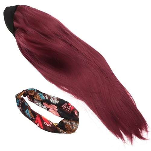 Hijab marron avec postiche synthétique pratique contre la fatigue