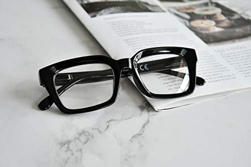 Image of Eyekepper 4 Pack Ladies Reading Glasses - Oversized Square Design Readers for Women Black +3.25