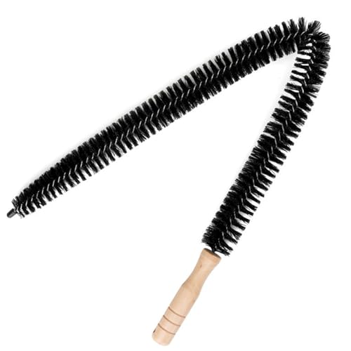 Cepillo Flexible para Radiadores con Cerdas Largas y Delgadas para Limpiar Secadoras, Neveras y Lavadoras - 70 Cm, Negro
