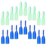 IWOWHERO 20 Stück Teiliges Mini Zahnbürsten für Erwachsene Kleine Weiche Bürsten Fingerfreundlich Robustes Kunststoffmaterial für Psychiatrische Stationen und Hochsicherheitsbereiche Blau