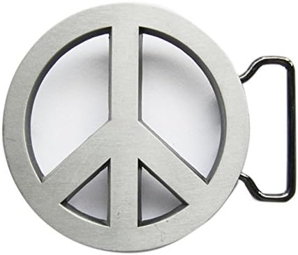 Peace Symbol Love Sign Belt Buckle 