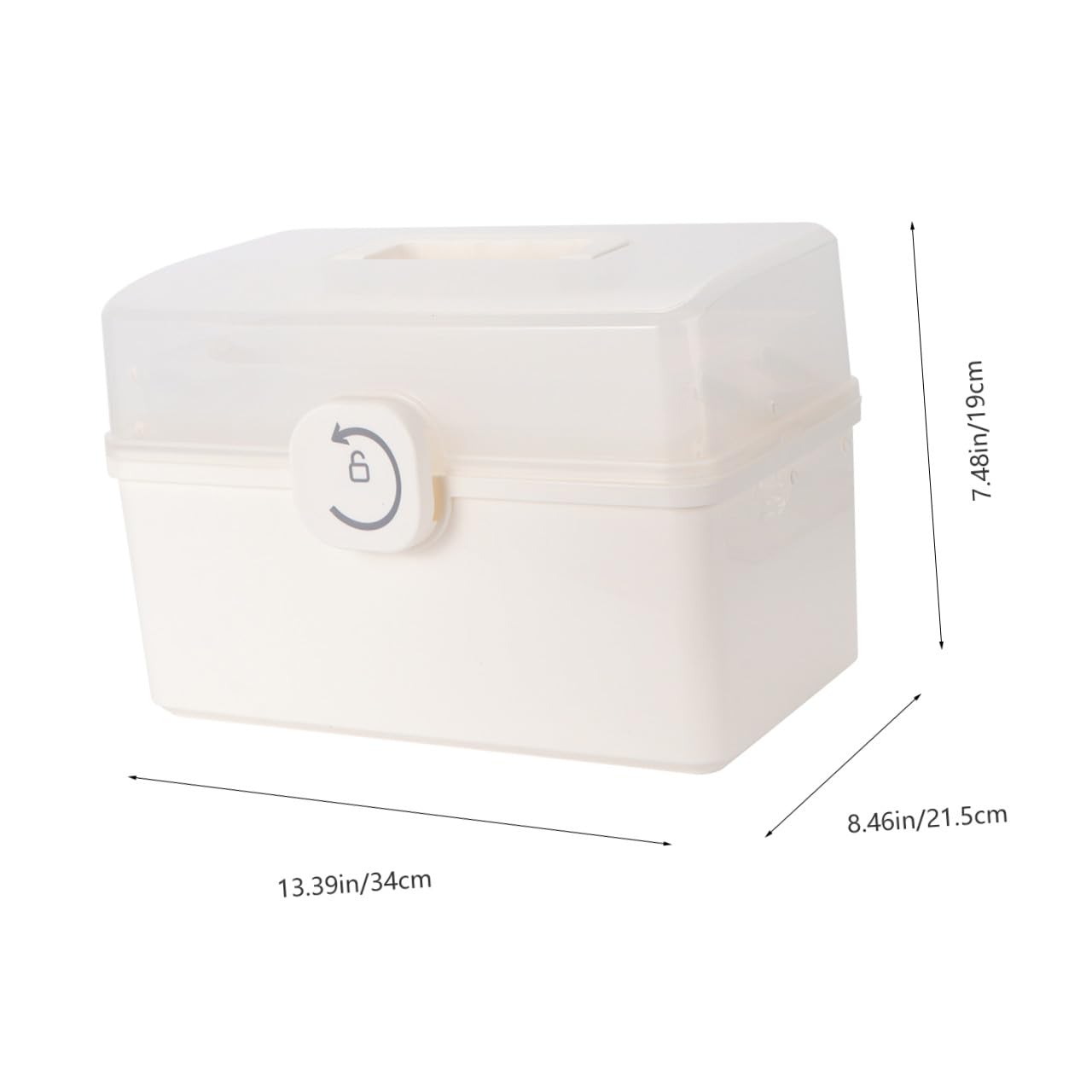 Mikinona Scatola Manico e Chiusura Rotante Portatile per Medicinali in Plastica Bianca Design Multi-strato per Casa e Uso Domestico