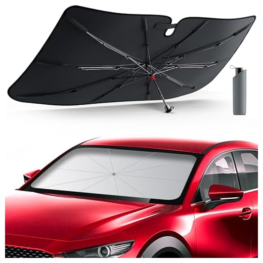 Best car windshield sun shade umbrella DMJN Umbrella Sun Shade with Nano Coating
