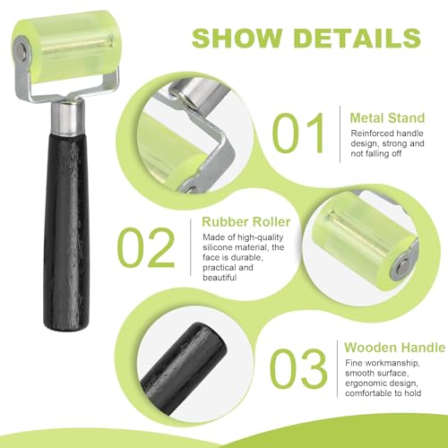 Andrückrolle Andrückwalze, 2 Stück Gummiwalze mit Folienrakel, Silikon Rolle Hitzebeständig, Auto Gummi Andrückwalze, Gummi Nahtroller Hitzebeständig für Kantenumleimer und Zum Verschweißen