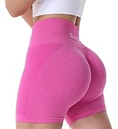 Sunzel Butt Scrunch Seamless Shorts, Womens 5 Inch Workout Shorts High Waist Stretch Booty Short ...