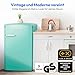 MEDION Retro Kühl-Gefrierkombination (95L Kühlschrank, 13L 4 Sterne Gefrierfach, 108 Liter Nutzinhalt, LED Innenbeleuchtung, Stufenlose Temperaturregelung, MD 37790) grün