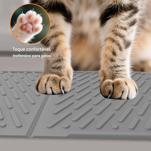 Tapetes para Areia de Gato - Tapete Coletor de Areia para Gato 61x43 cm,Impermeável e Resistente a A