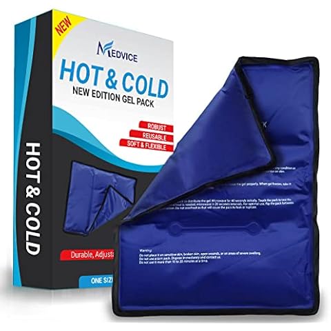 Medvice Ice Pack for Injuries Reusable - for Hip, Shoulder, Knee, Back - Hot & Cold Compress for Pain, Swelling, Bruises, Surgery - Large - 11.5"x14.25" Cover