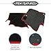 VekAuto Dash Cover Compatible for Toyota Hilux 2005-2015, Non-Slip Polyester Black Red Center Console Dashboard Cover Pad Carpet