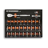 GearWrench 86525 Juego de llaves de carraca Bolt Biter MM/SAE de 31 piezas con bandeja de espuma EVA, negro