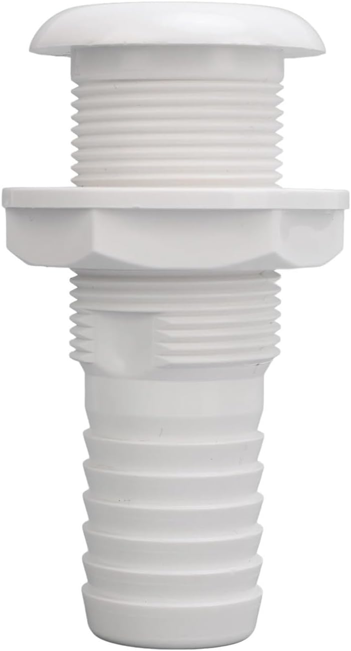 Boat Through Hull Connector 29mm Outlet Smooth Drainage Straight Drain Outlet Fittings Boat Plumbing Fittings(Black)