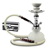 GStar 11" Premium 1 Hose Hookah Complete Set - Mini Pumpkin Hookah Glass Vase (Snow White + Case)