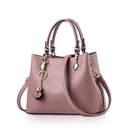 NICOLE & DORIS Sac à Main pour Femme Bandoulière Sac Portés Main Tendance Sac Fourre-Tout Doux Cuir PU Sacoche Femme Elegant Sac Crossbody pour Travail Shopping Rose