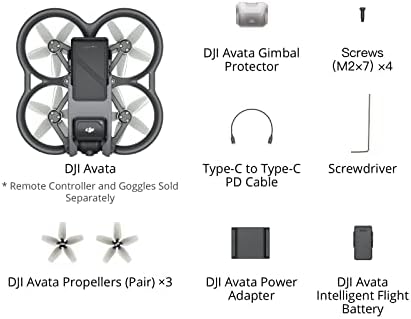DJI Avata - First-Person View Drone UAV Quadcopter with 4K Stabilized Video, Super-Wide 155° FOV, Built-in Propeller Guard, HD Low-Latency Transmission, Emergency Brake and Hover, Black