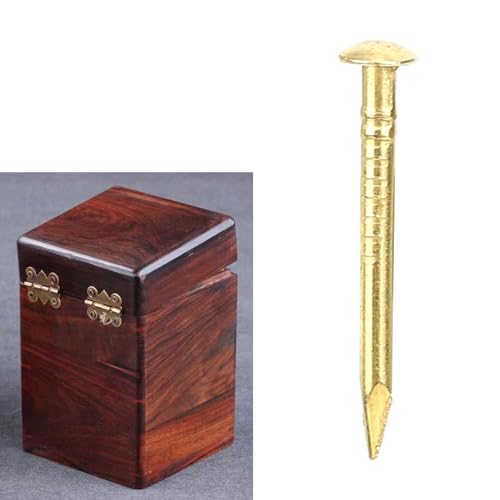 100 Pcs Clavo de Cabeza Redonda, Clavo de Latón para Bisagra de Muebles, 18 mm de Largo miniatura 2