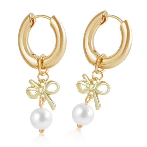 Pearls and Bowknot/Flower Hoop Earrings Fashion Accessory Fashionable Ear Rings
